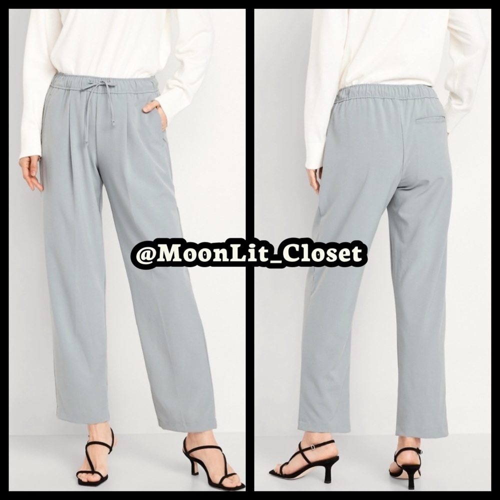 •• High-Waisted Billie Straight Ankle Trouser Gray Sage Plus Size 2X